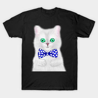Funny Cat With Bowtie Wearing Glasses Gift T-Shirt